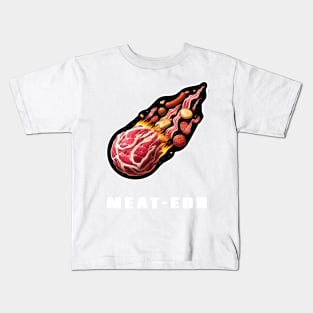 Meat-eor Meteor Funny Astronomy Comet Space Lover Astronaut Kids T-Shirt